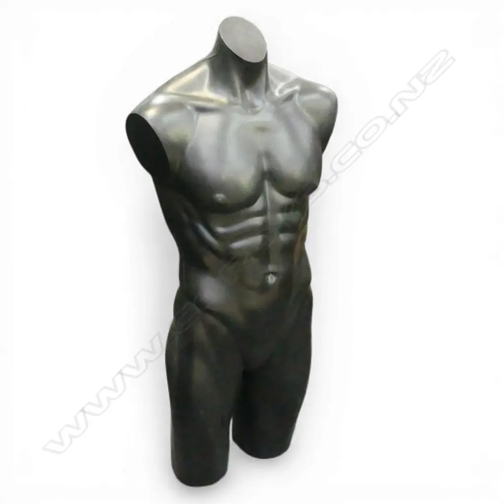 BLACK PLASTIC MALE TORSO MANNEQUIN H.1040mm Image 1++