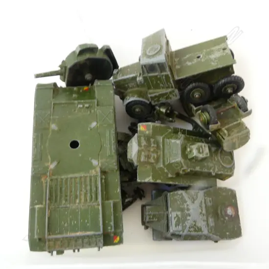 COLLECTION OF PLAY WORN DINKY MILITARY TOYS 