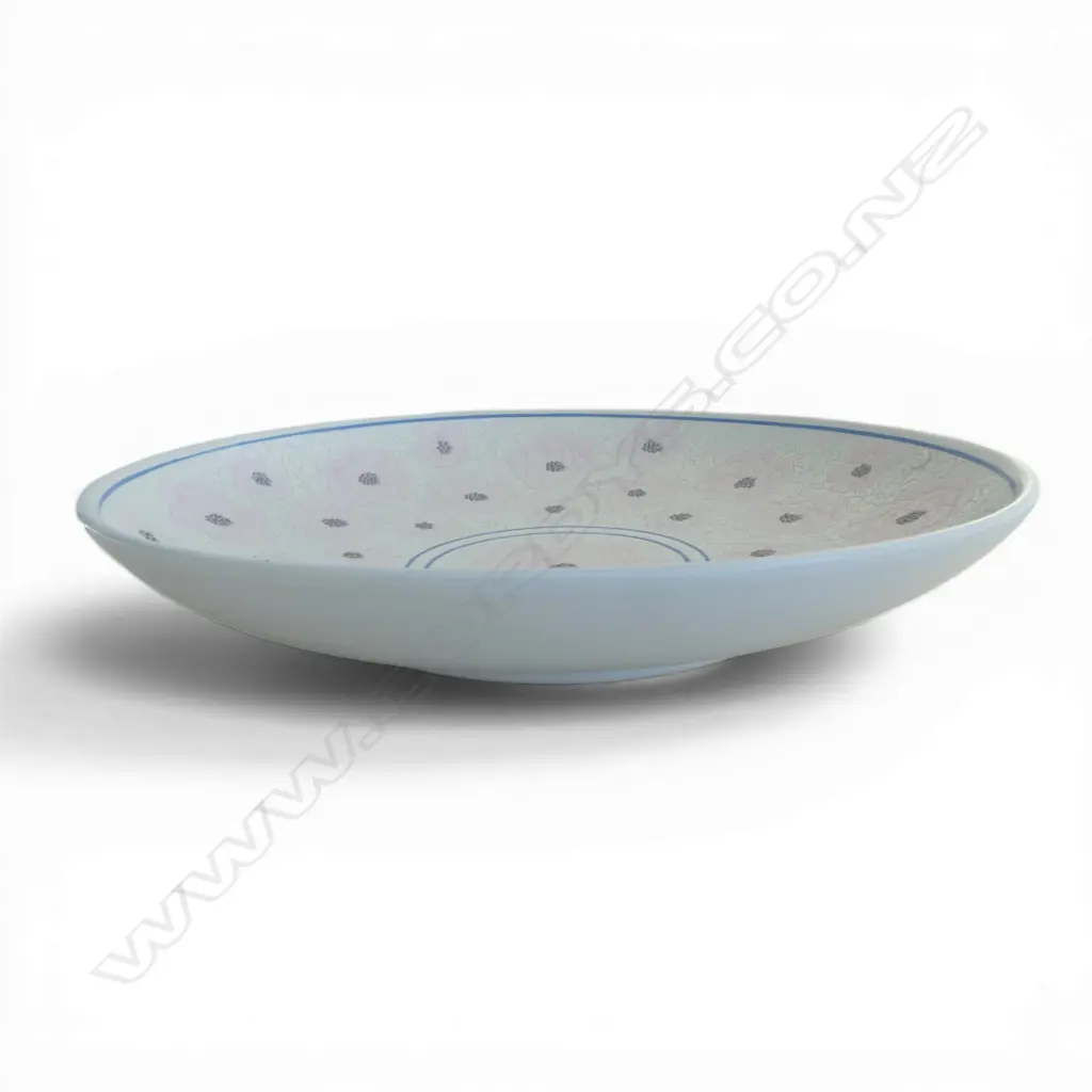 KEUM SUN LEE DISH CREAM w PASTEL PINK FLOWERS, Dia.350mm Image 1++