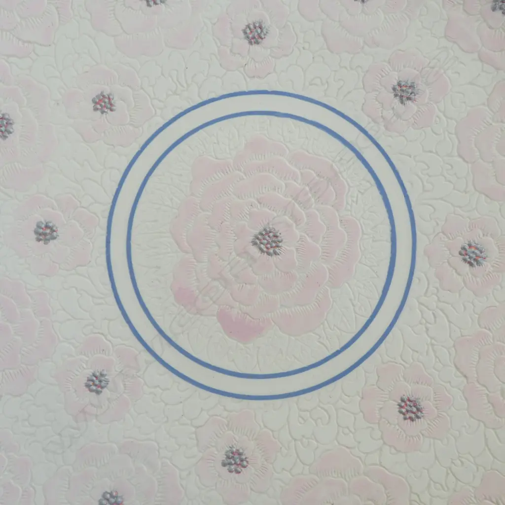 KEUM SUN LEE DISH CREAM w PASTEL PINK FLOWERS, Dia.350mm Image 1++