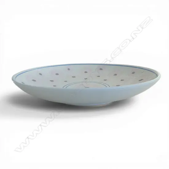 KEUM SUN LEE DISH CREAM w PASTEL PINK FLOWERS, Dia.350mm