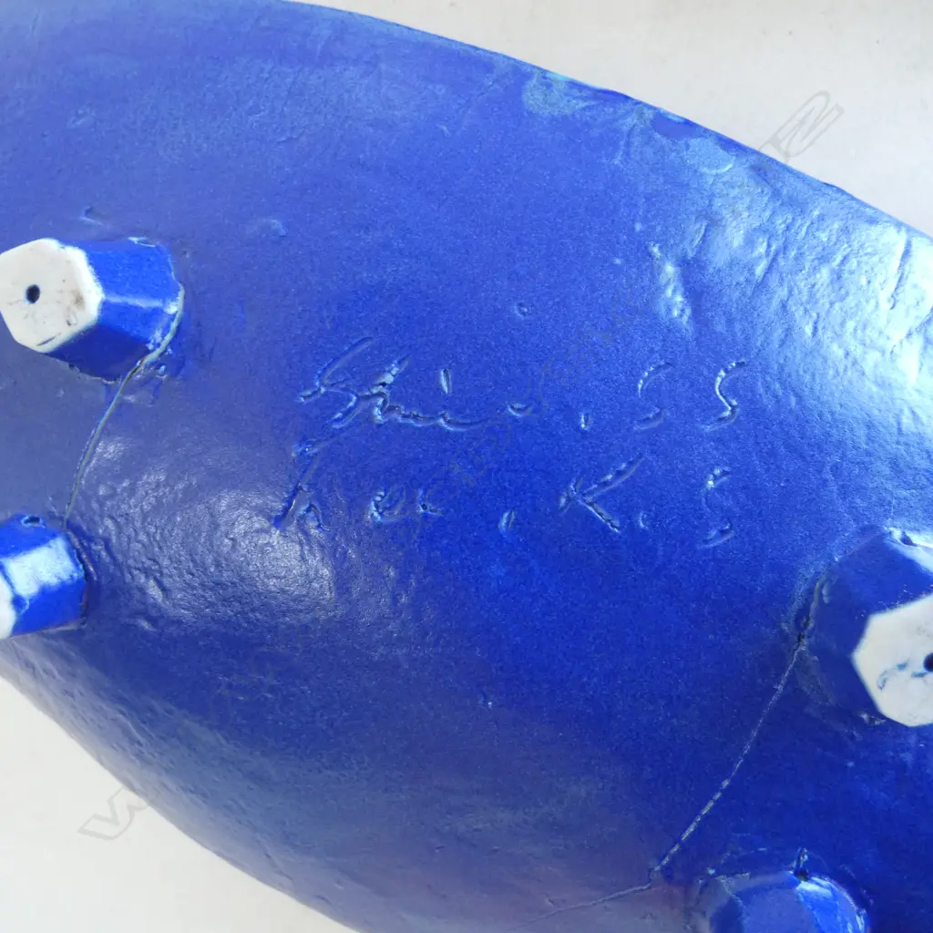 2 KEUM SUN LEE LRG BLUE FISH SHAPED DISHES, L.480mm Image 1++