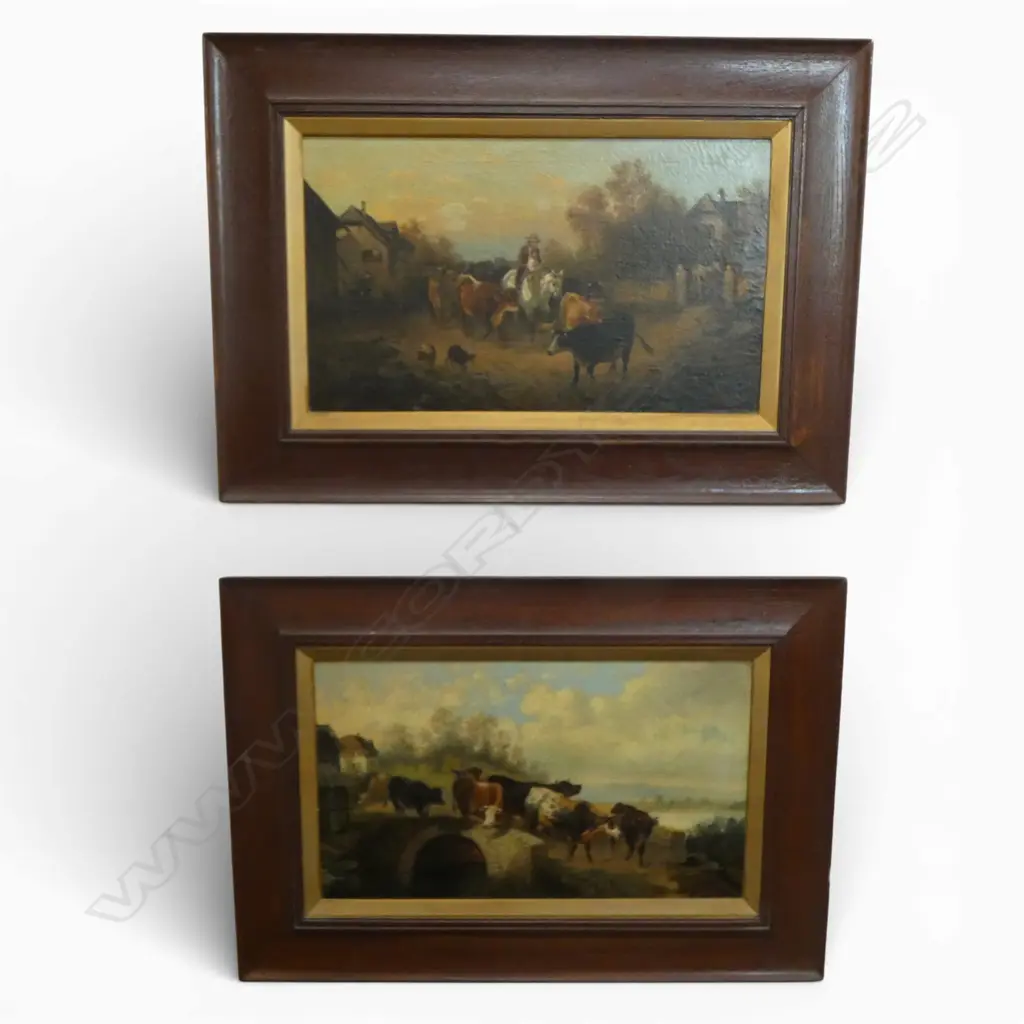 R. HIRTEL, PAIR OF PASTORAL VIEWS, OIL ON CANVAS ON BOARD, SIGNED L. RIGHT, 305 X 515MM (EACH) Image 1++