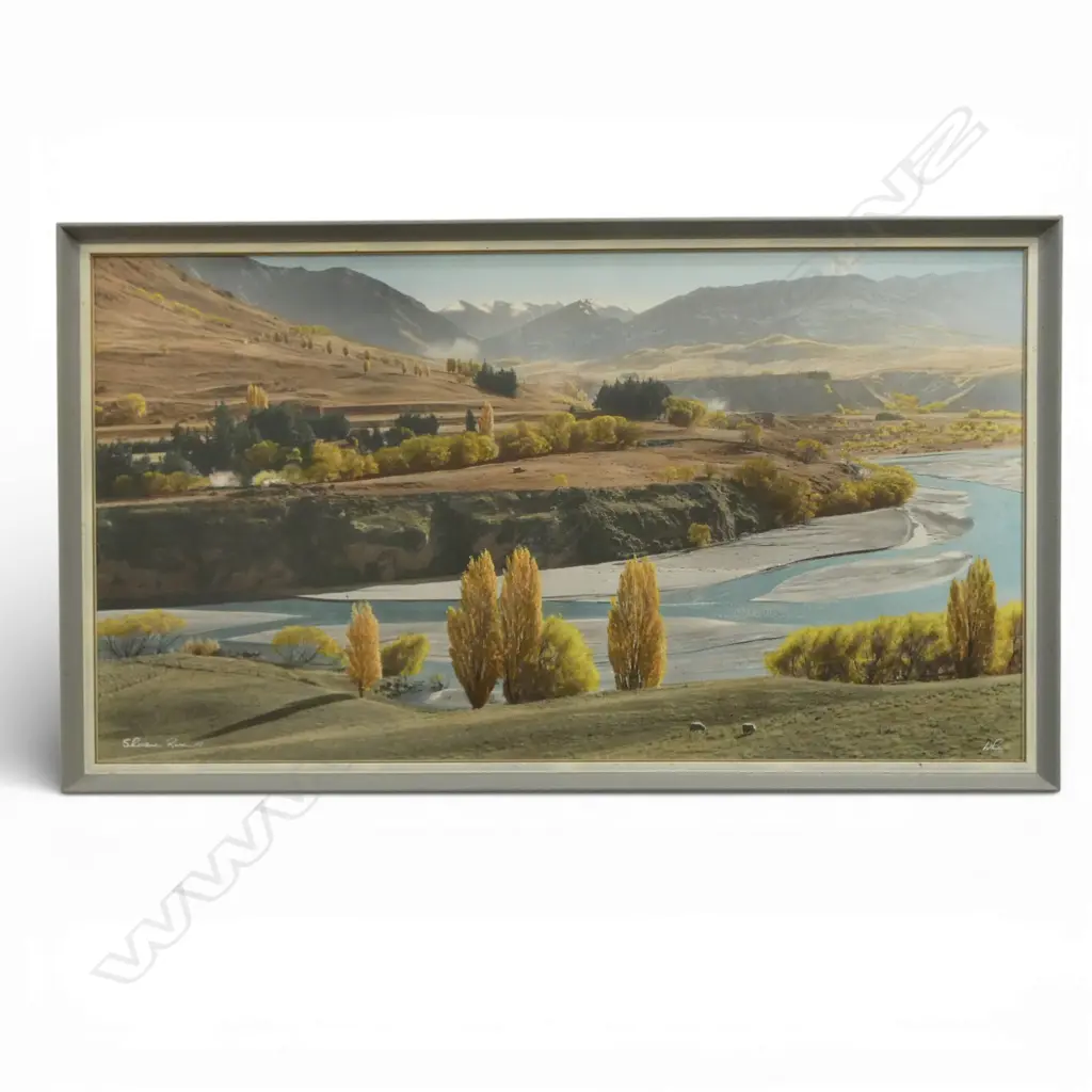 WHITES AVIATION SHOTOVER RIVER, SIGNED & TITLED 545x1000mm Image 1++