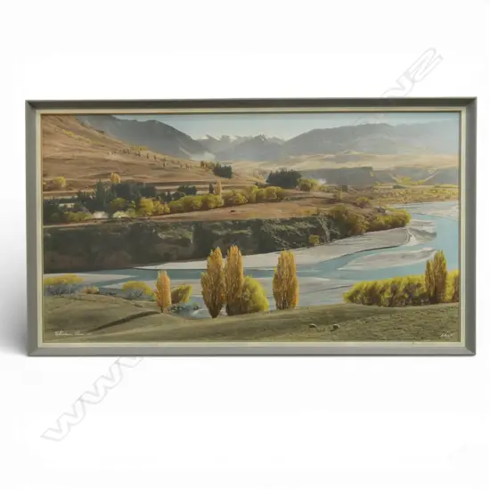WHITES AVIATION SHOTOVER RIVER, SIGNED & TITLED 545x1000mm