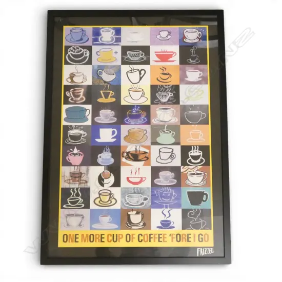 DICK FRIZZELL, ONE MORE CUP OF COFFEE, POSTER PRINT, 710x485mm