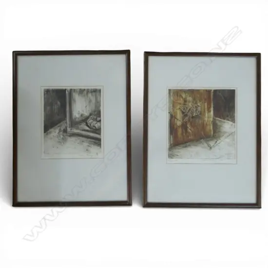 2 MONOPRINTS, CATHERINE HANSBY?, SIGNED & DATED 1994, 195x165mm