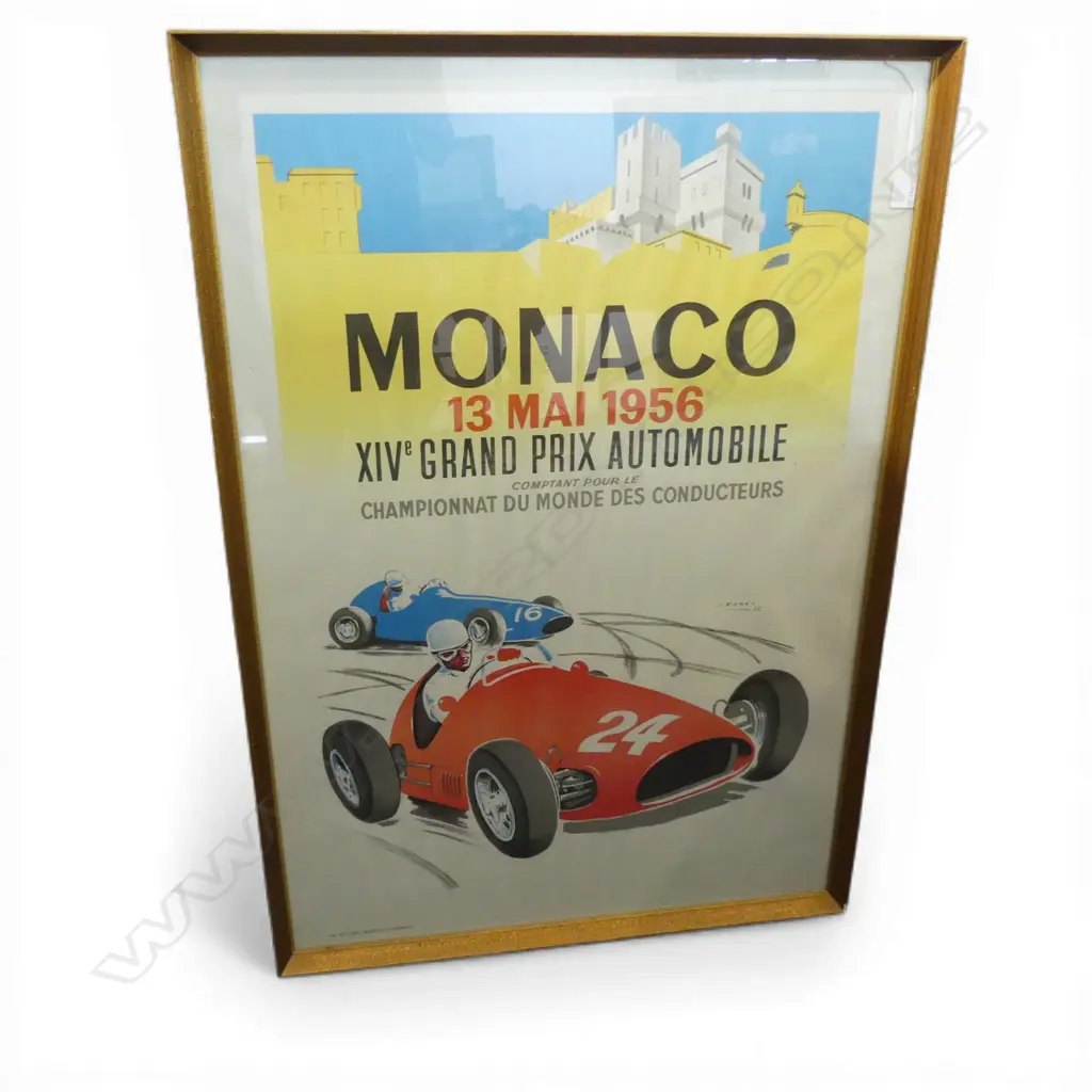 MONACO 13 MAY 1956 LITHOGRAPHIC POSTER by J. RAMEL 1980s MUSEUM REPRINT ARTE PARIS 990x675mm Image 1++