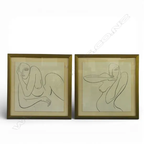 PR GRAHAM CROW ABSTRACT NUDES, PASTEL ON PAPER 810x800mm