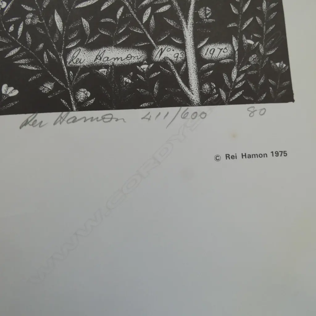 REI HAMON, UNTITLED 1975, LITHOGRAPH ED. 411/600, 500 X 440MM (UNFRAMED) Image 1++
