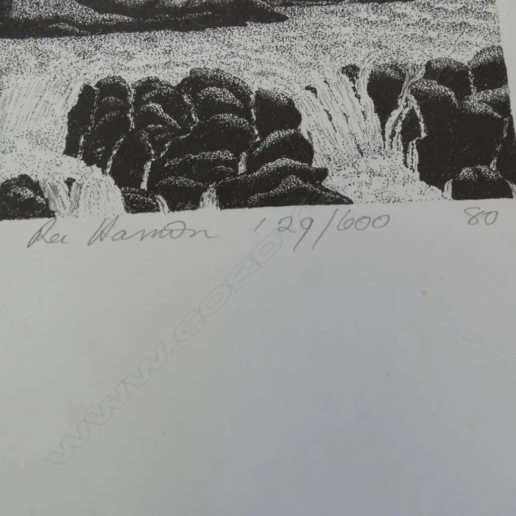 REI HAMON, TWO COPIES OF 'TANGIWAI', LITHOGRAPH ED. 129/600 AND 269/600, 455 X 380MM (UNFRAMED - SOME FOXING SPOTS) Image 1++