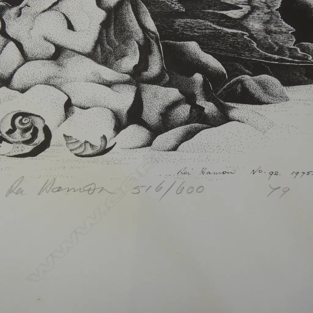 REI HAMON, THREE PRINTS (2 X LOG AND LEAVES 1 X FLOWERS), LITHOGRAPH ALL ED. 600, 470 X 370 MM (UNFRAMED) SOME FOXING Image 1++