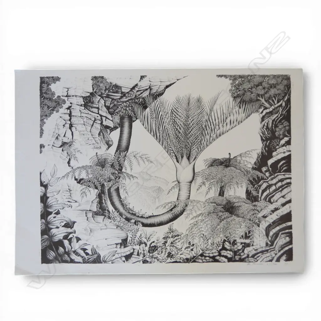 REI HAMON, UNTITLED (NIKAU) 1979, LITHOGRAPH ED. 276/600, 545 X 730MM (UNFRAMED) Image 1++