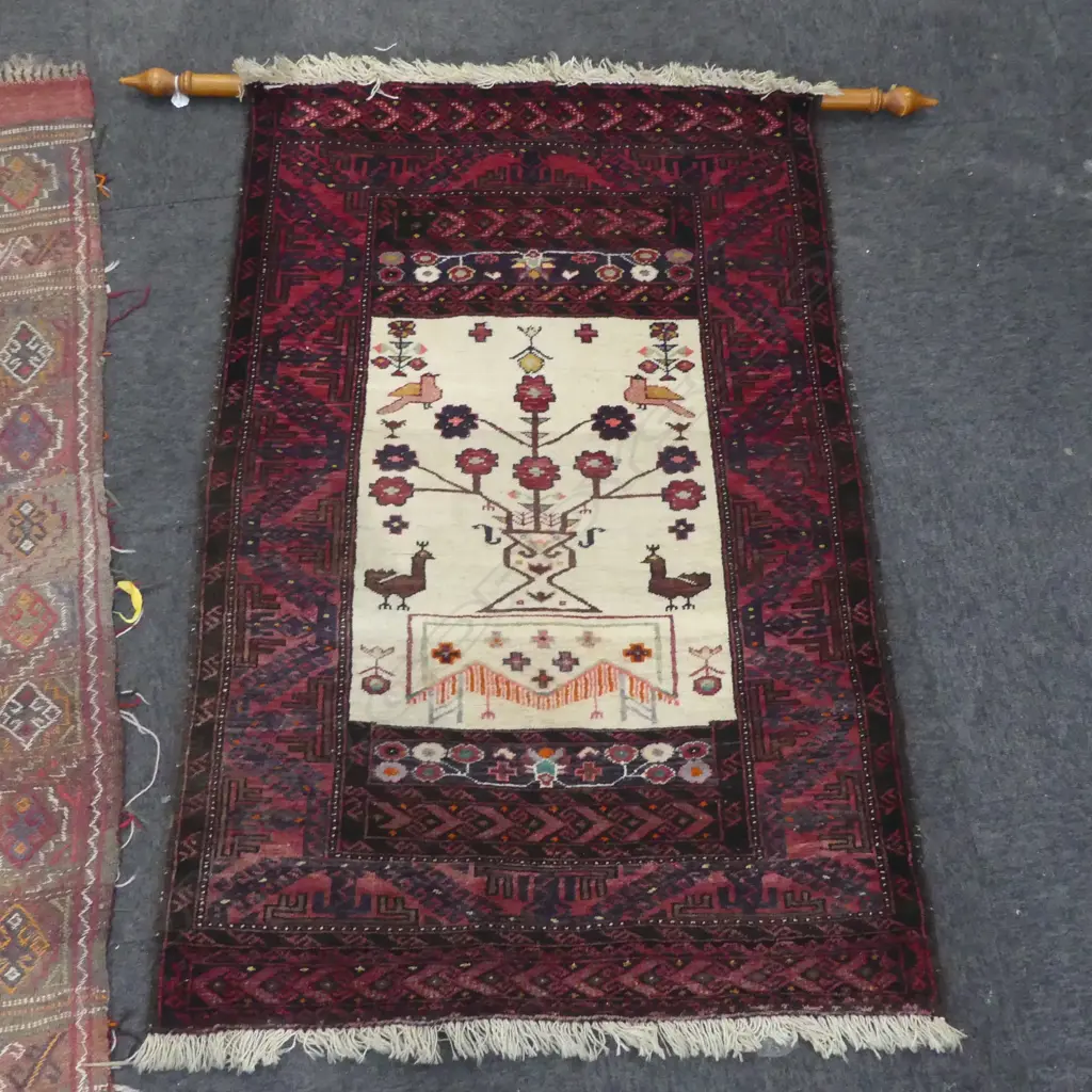 IRANIAN HAND KNOTTED ALL WOOL BALUCHI RUG 1300x860mm Image 1++