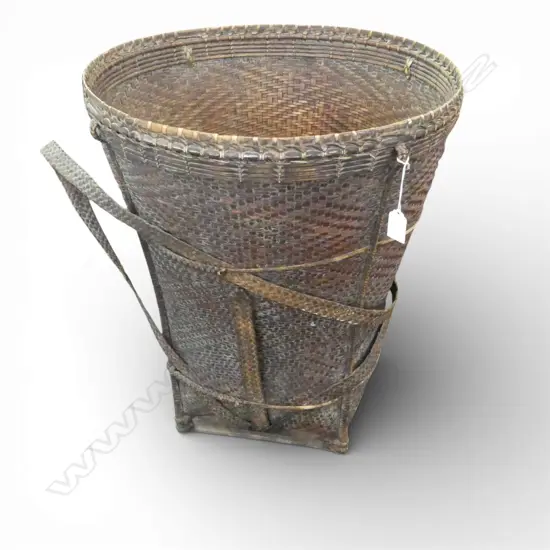 LG ORIENTAL WOVEN CANE BACK PACK H.520mm, 460mm dia