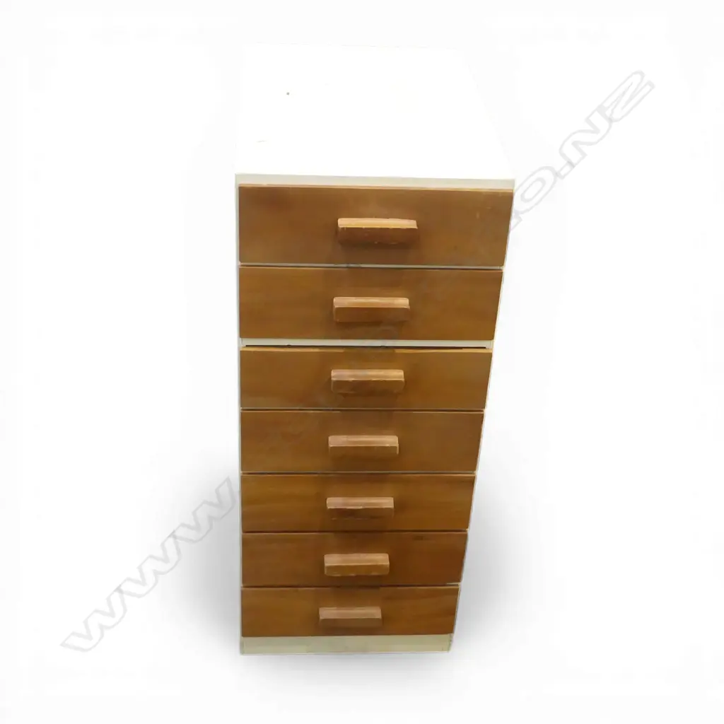 7 DRAWER CABINET H690MM & CONTENTS WATCH PARTS & WATCH FACES ETC Image 1++