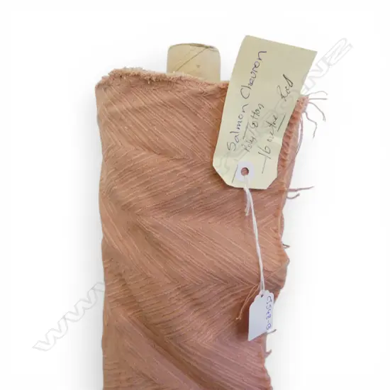 FABRIC BOLT; SALMON CHEVRON, POLY COTTON, 16M BOLT