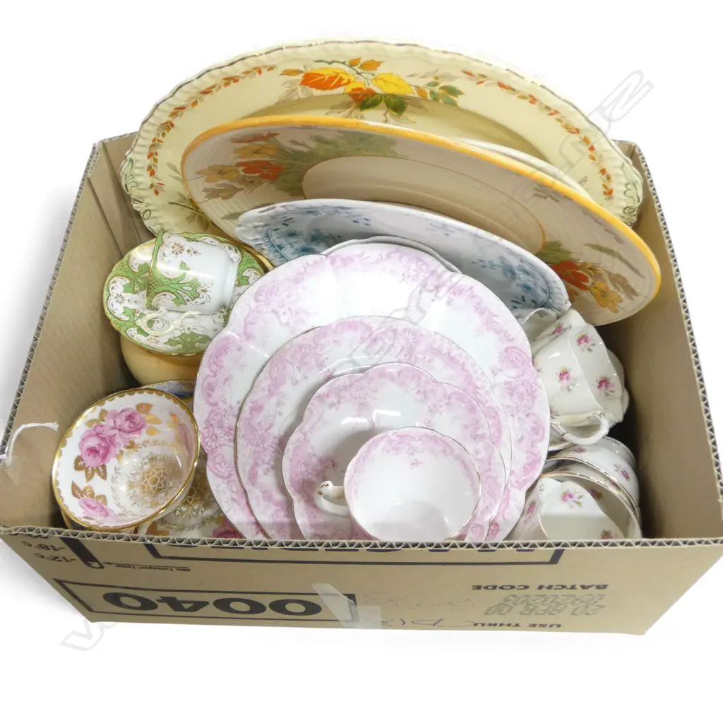 BOX OF MIXED CHINA C/SS PLATES ETC Image 1++