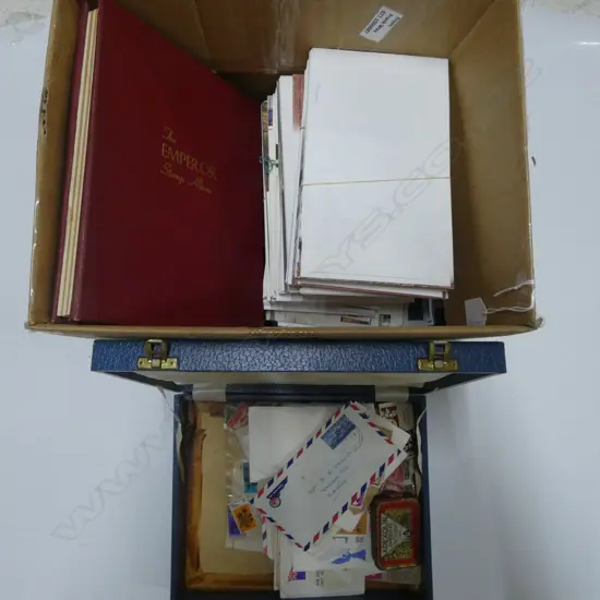 BOXED STAMP COLLECTION FIRST DAY COVERS ETC