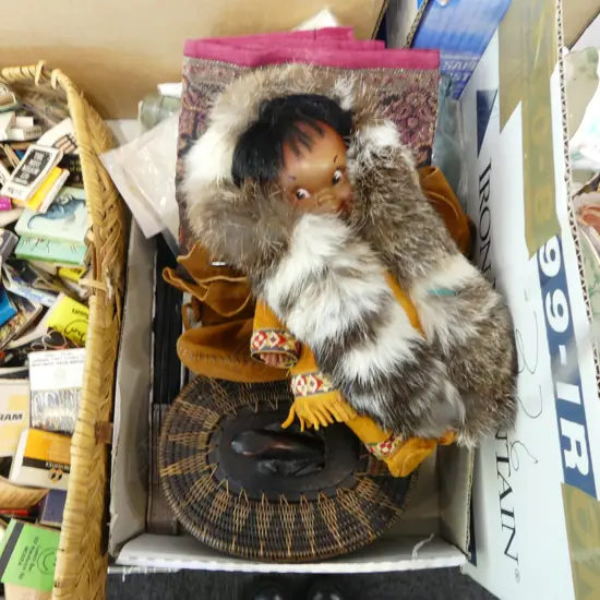 ASST. SOUVENIR ITEMS; INUIT, NTH AMERICAN, INDIAN SILK ETC