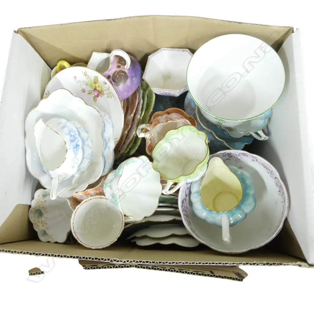 BOX OF MIXED CHINA PART TEASETS ETC Image 1++