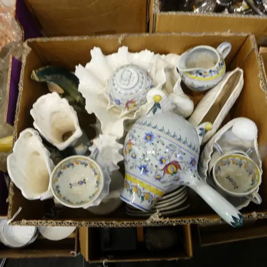 ASST. WHITE CERAMIC VASES INCL. ROYAL WORCESTER PR (HAIRLINE), PORTUGUESE CHINA ETC