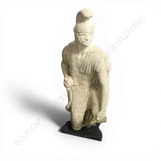 CLASSICAL  CONCRETE SCULPTURE of a kneeling Roman Soldier. H.580mm