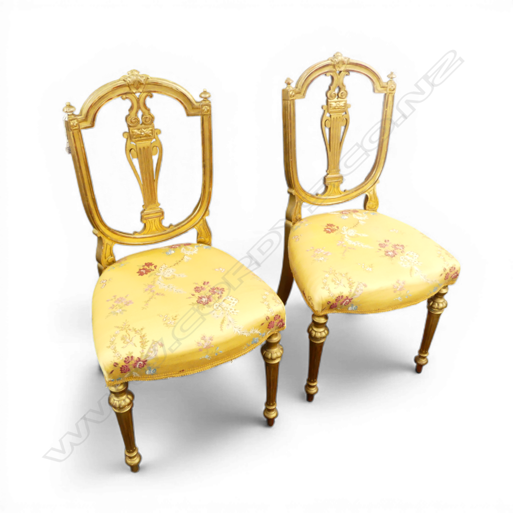 PAIR FRENCH STYLE SALON CHAIRS  Image 1++