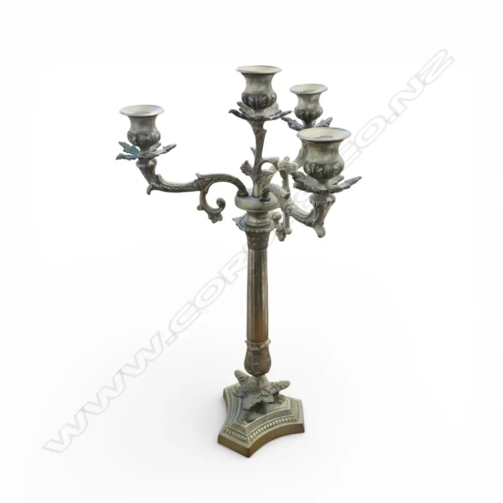 METAL CANDLESTICK; 3 ARM, 4 LIGHT H.560mm Image 1++