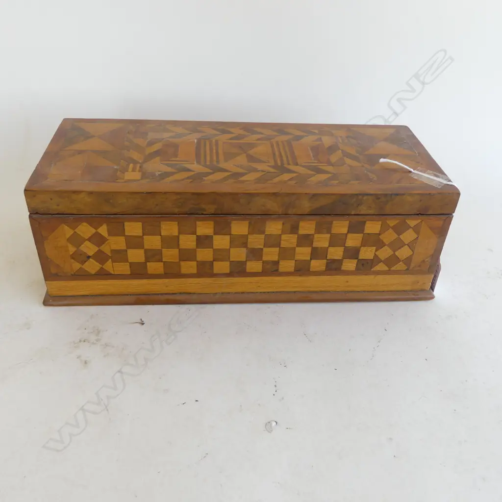 NZ WOOD INLAY GLOVE BOX W.300mm Image 1++