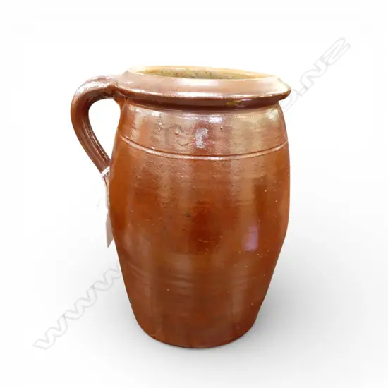SALT GLAZED HANDLED POT H.220mm