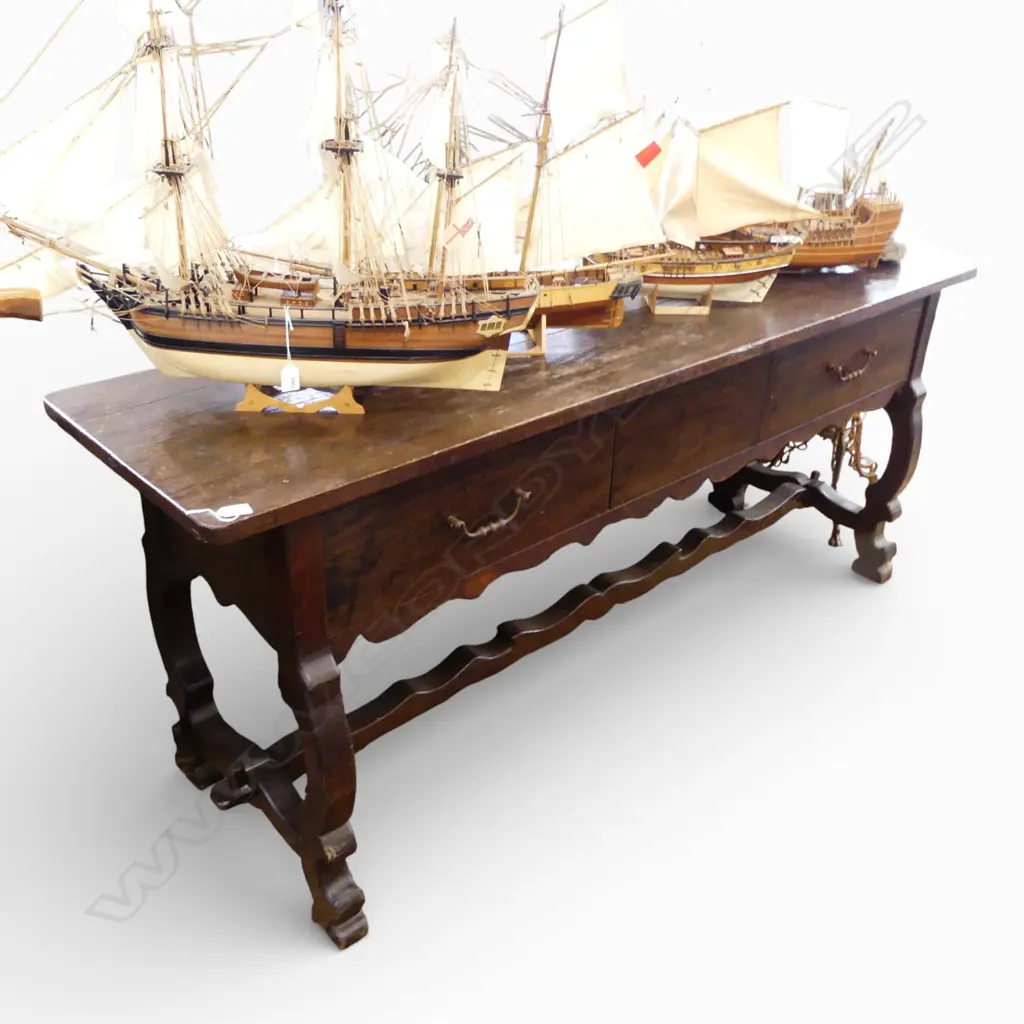 OAK HALL TABLE, STRETCHER BASE 1805x490x755mm Image 1++