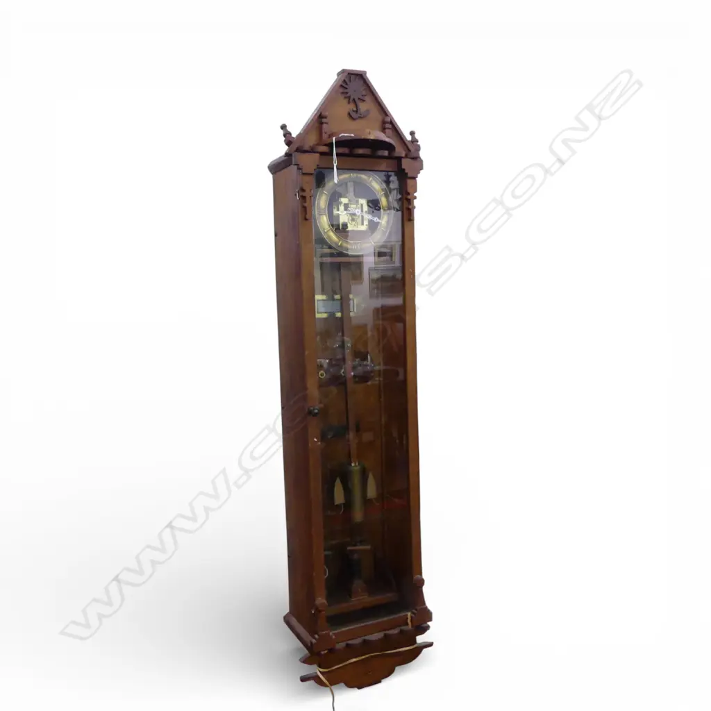 EARLY 20thC ELECTRIC REGULATOR MASTER TYPE WALL CLOCK. H.1315mm parts missing? Image 1++