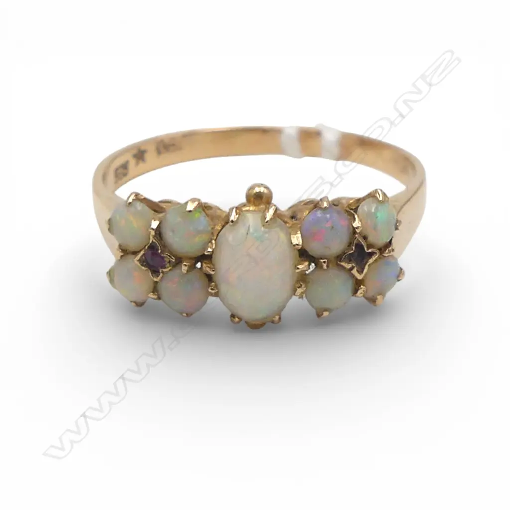 14CT ROSE GOLD AND OPAL RING 2.04gms SIZE M Image 1++