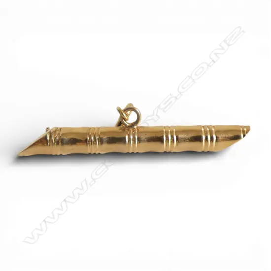 18ct BAMBOO FORM BROOCH/PENDANT, 3.14gm