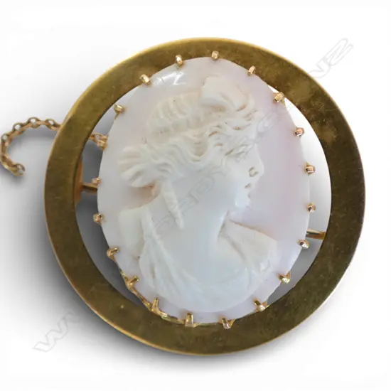 9CT CAMEO BROOCH, 5.5gms