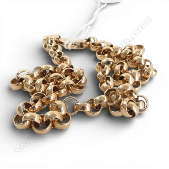 9ct ROSE GOLD BELCHER LINK CHAIN, 34.54gm, L.45mm