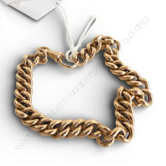 9ct ALBERT CHAIN BRACELET w dog clip clasp, 7.81gm, L.185mm