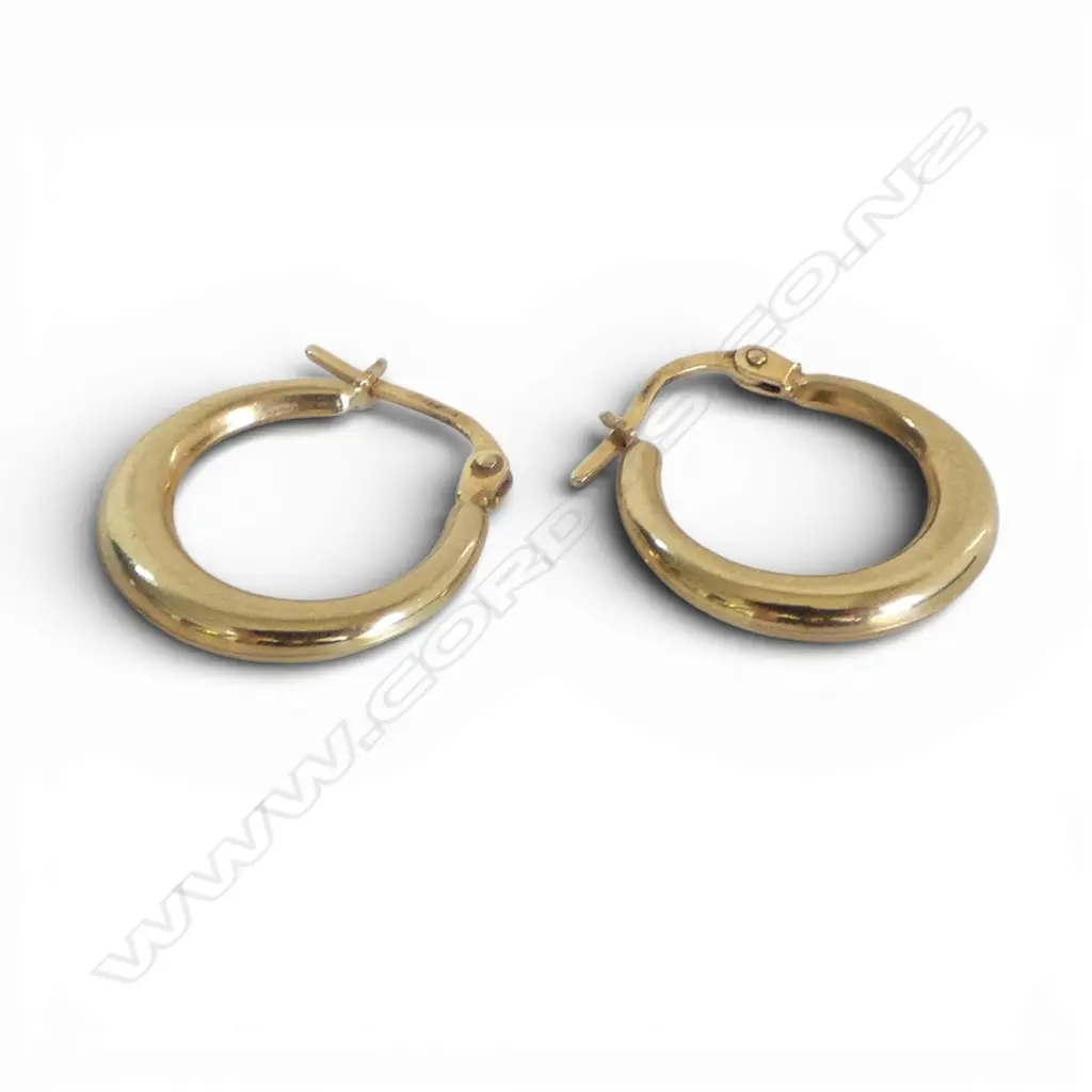 PR 9ct HOOP EARRINGS, 1.23gm Image 1++