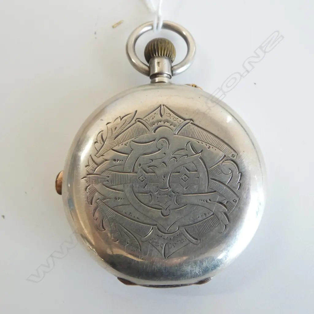 EARLY 20thC CONT. SILVER CHRONOGRAPH POCKET WATCH w 'miles per hour...' scale Image 1++