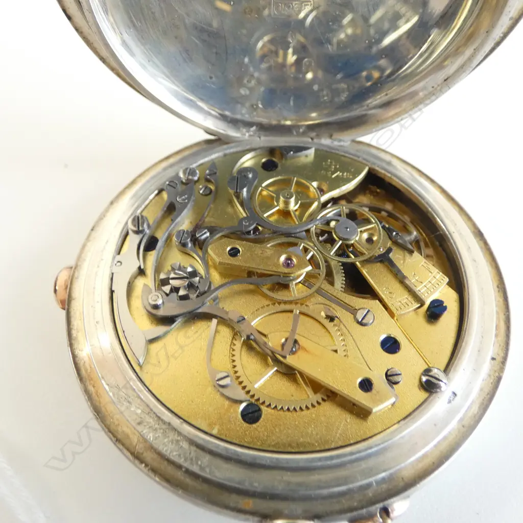 EARLY 20thC CONT. SILVER CHRONOGRAPH POCKET WATCH w 'miles per hour...' scale Image 1++