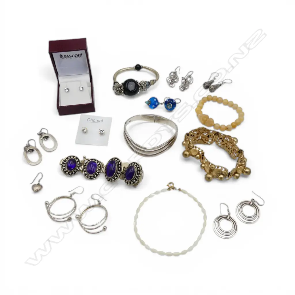 ASSTD PAIRS COSTUME EARRINGS AND  BRACELETS Image 1++