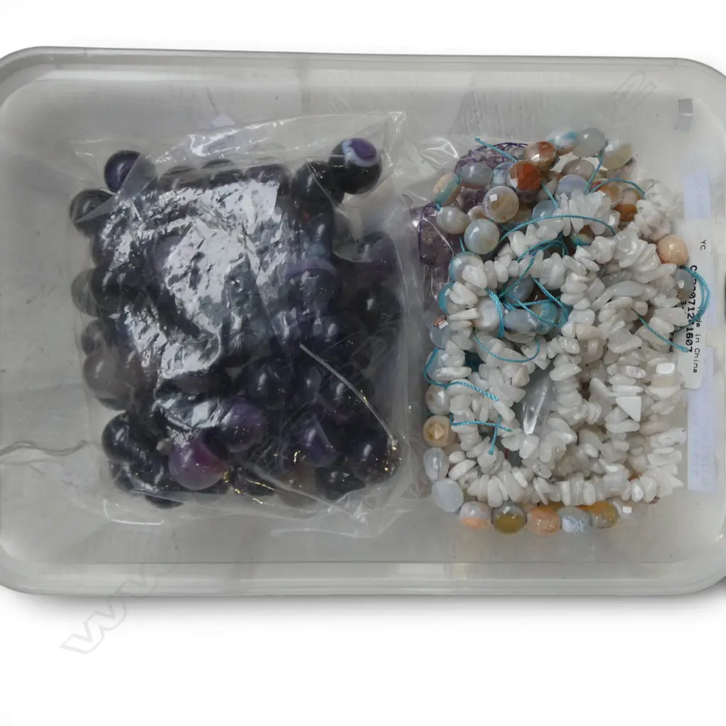 STRUNG QUARTZ & AGATE BEADS, new old stock Image 1++