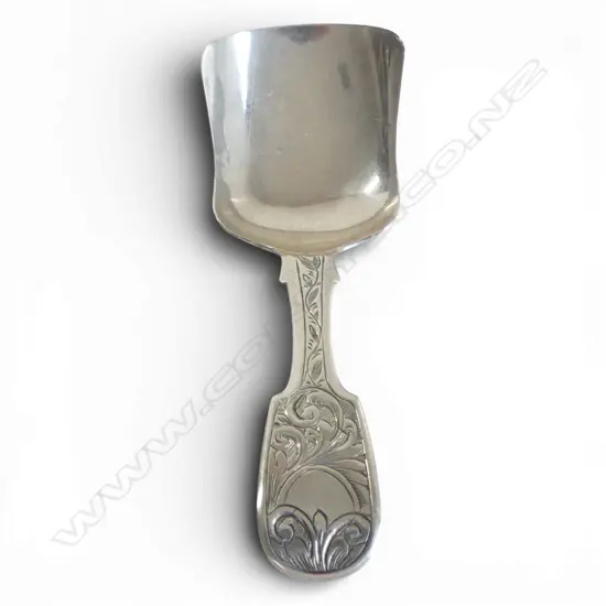 VICTORIAN STG SILVER TEA CADDY SPOON, GEORGE UNITE, BIRMINGHAM 1850, 9gms
