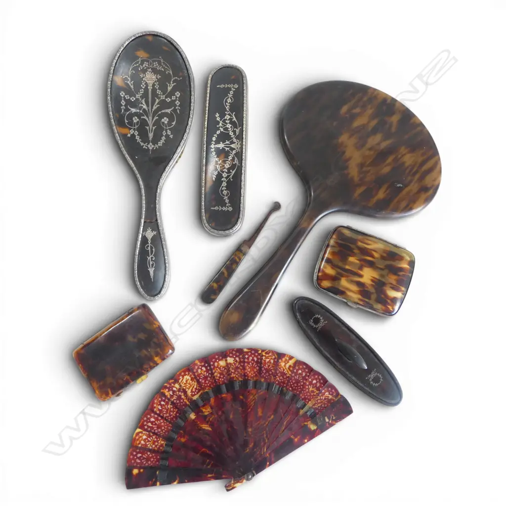 ASST. TORTOISE SHELL some faux + 2 TORTOISE SHELL & STG SILVER BRUSHES L.250mm Image 1++