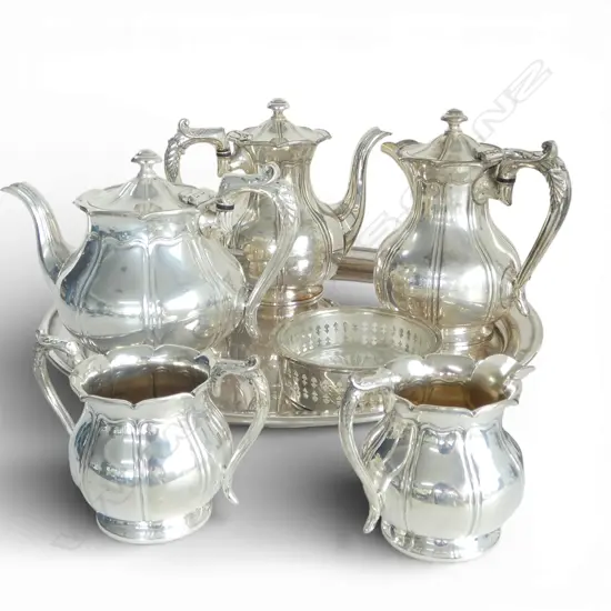 TRAY SHEFFIELD SILVER PLATE COFFEE, TEA, HOTWATER, M/S & WINE COASTER