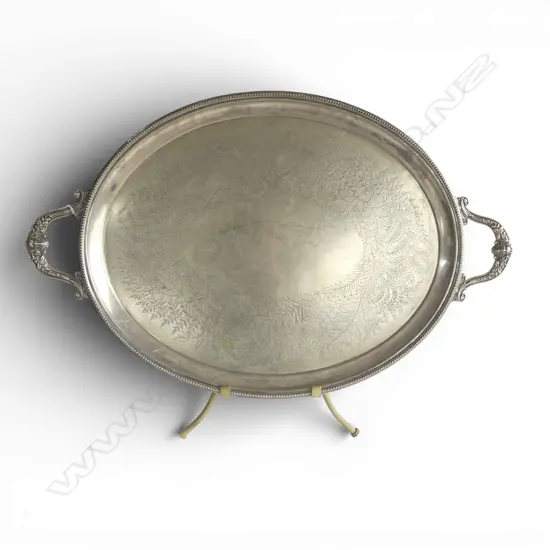 LG OVAL SILVER PLATE TRAY 760x485mm