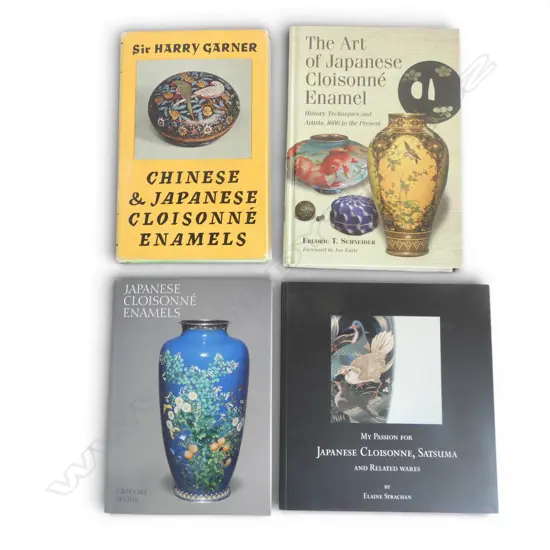 FOUR JAPANESE CLOISONNE ENAMEL REF BOOKS