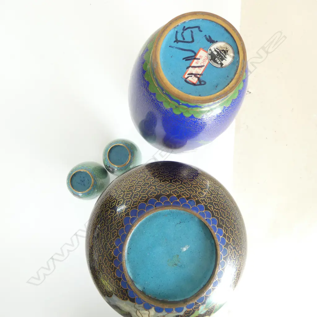 4 CLOISONNE VASES H.250mm Image 1++