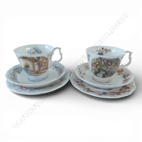 2 ROYAL DOULTON TRIOS 'WINTER' by JILL BARKLEM